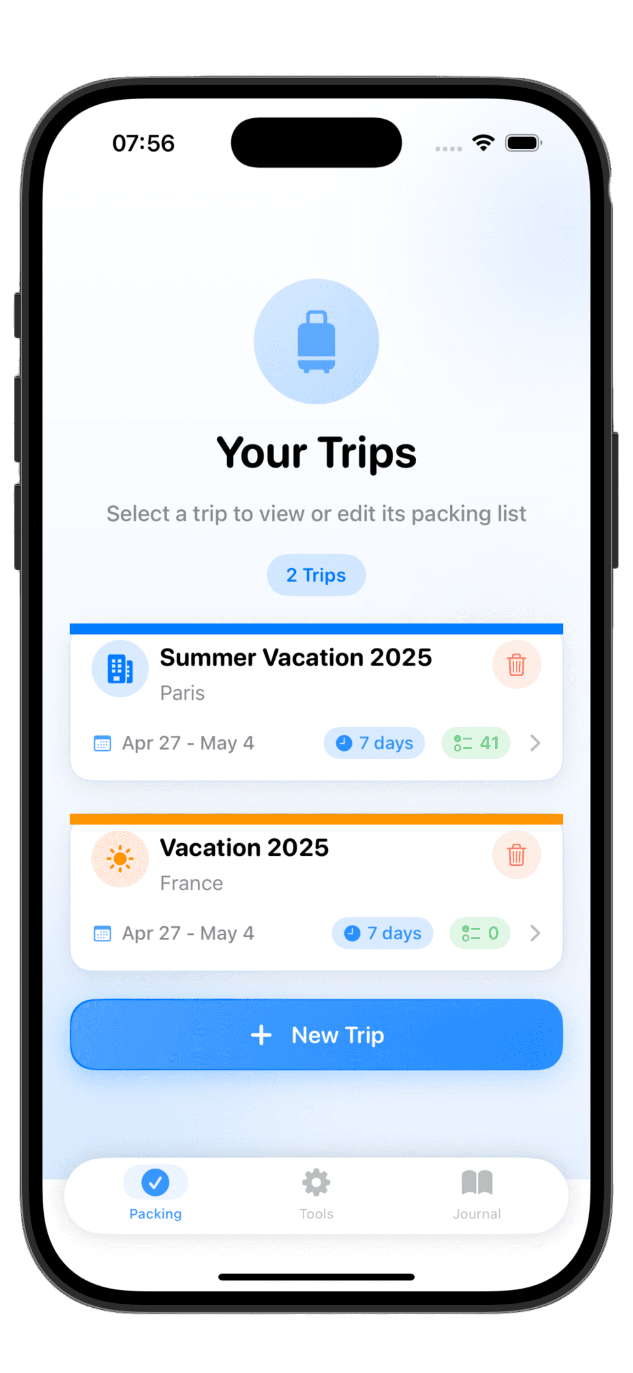 TripCraft App Screenshot